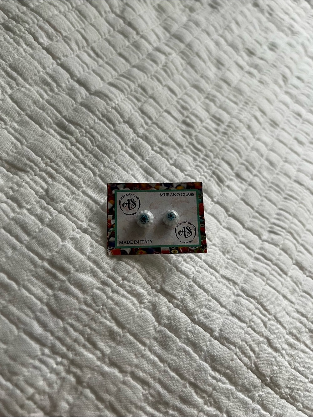 New Murano Glass Earring Studs Made in Italy